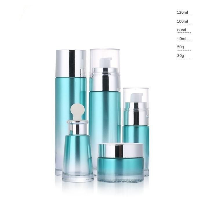 Ll27 Private Label High-Grade Cosmetic Packaging Acrylic Cosmetic Bottle Set Emulsion Bottle Spray Bottle Have Stock