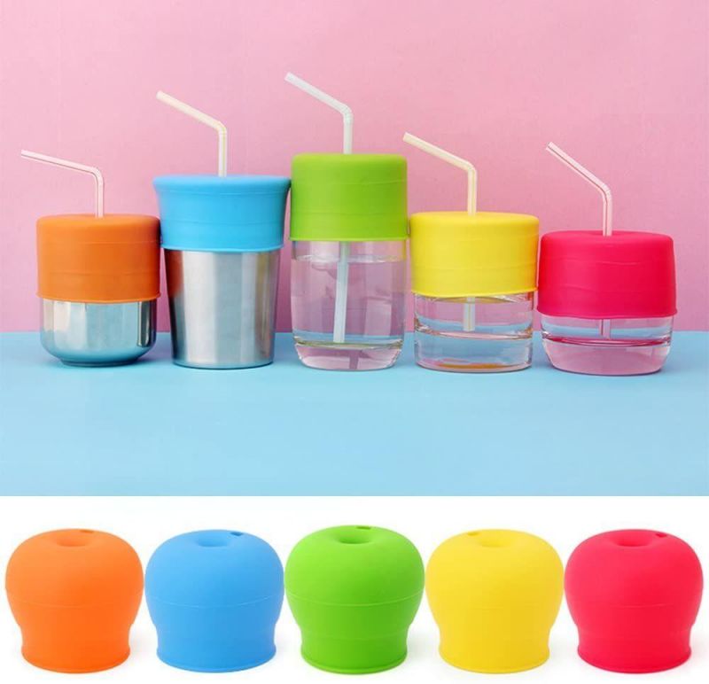 Silicone Sippy Lids Silicone Spout Makes Cup Into Spill-Proof Sippy Cup for Babies and Toddlers