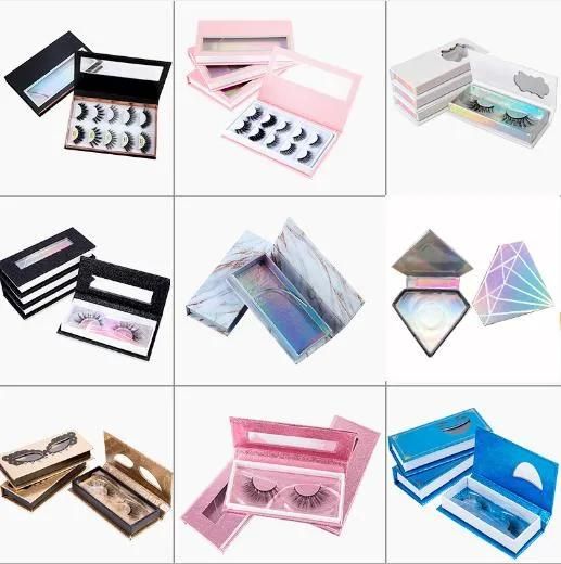 Custom Color Printed Eyelashes Box, False Eyelashes Packaging Box, Spot Wholesale False Eyelashes Gift Packing Box