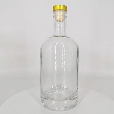 500ml 550ml 750ml Wine Glass Bottle for Liquor Vodka Brandy Whiskey with Cork Lid