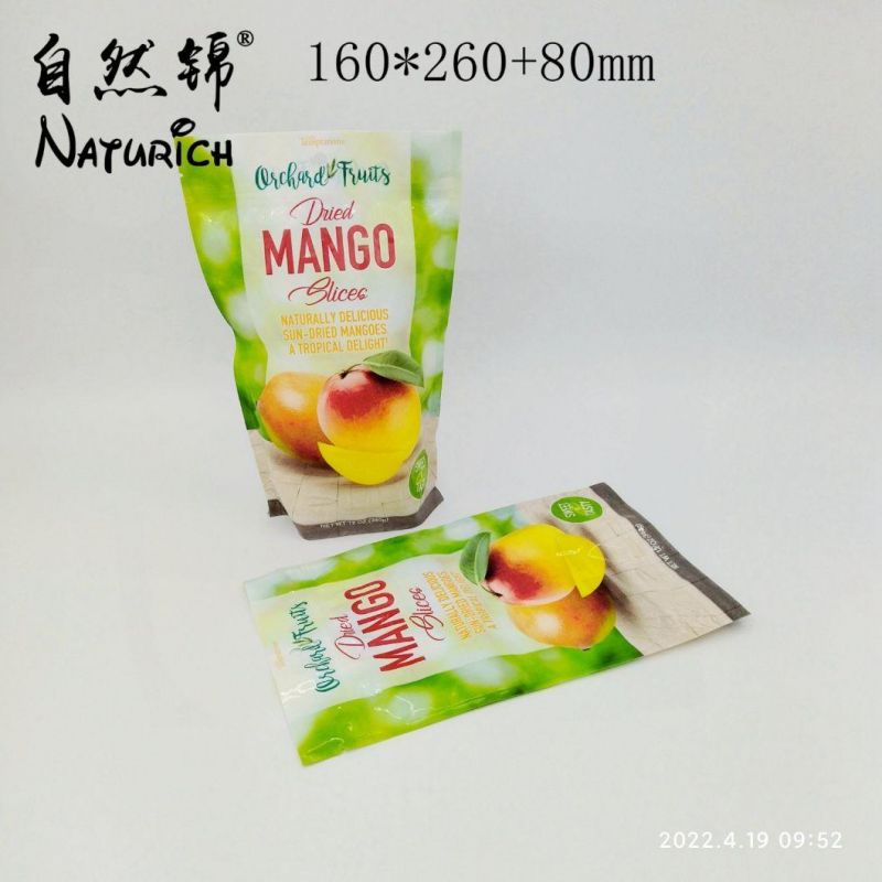 12oz/340g Dried Mango Slices Packaging Bag Recyclable Plastic Zipper Bag