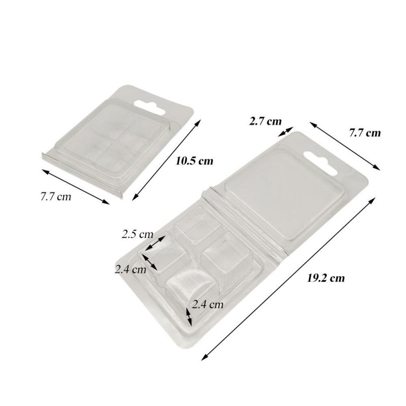 Wholesale 4 Cavity Transparent Plastic Wax Clamshell Tray Packaging