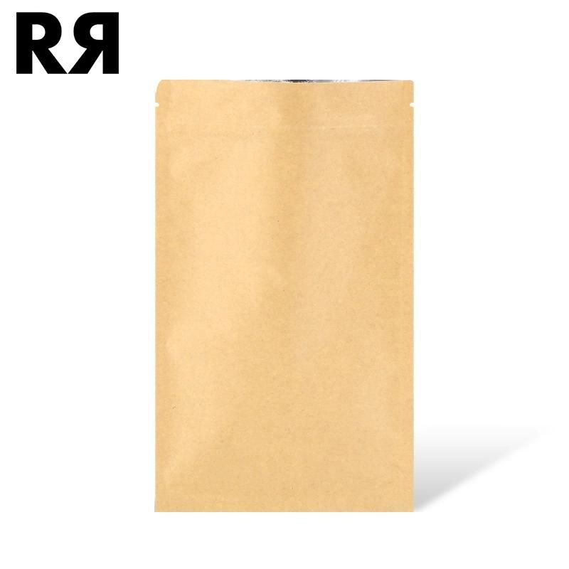 Food Graded Kraft Paper Pouch Aluminizing Foil with Zip Stand up Pouch