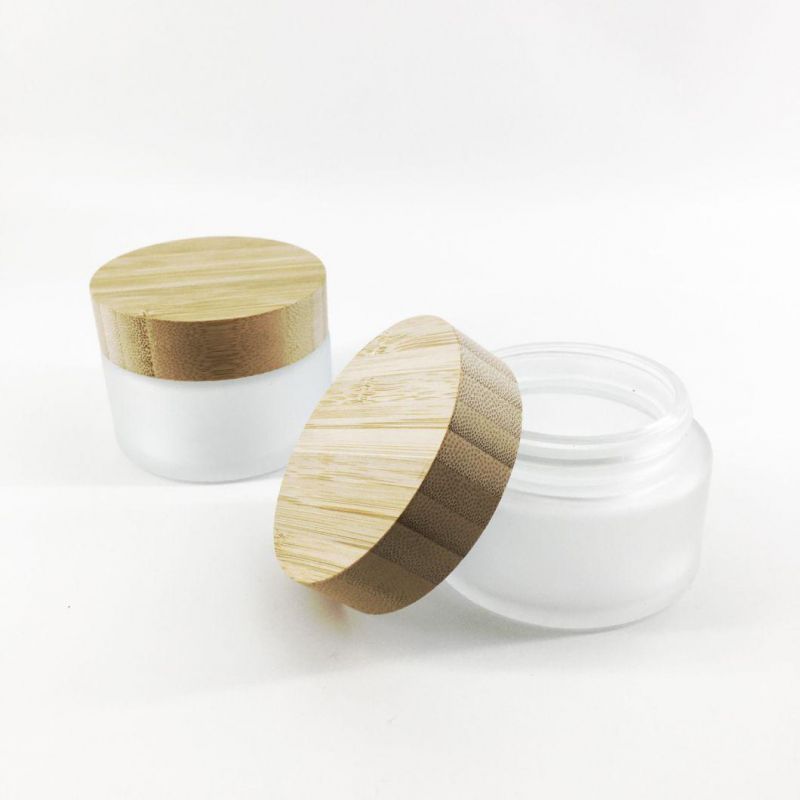 60g 120g Cream Bottle with Wooden Lid for Cosmetic Packaging