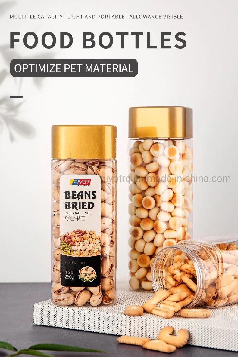 705ml Square Pet Plastic Food Bottles with Caps for Nuts Foods Snacks Candy Packing