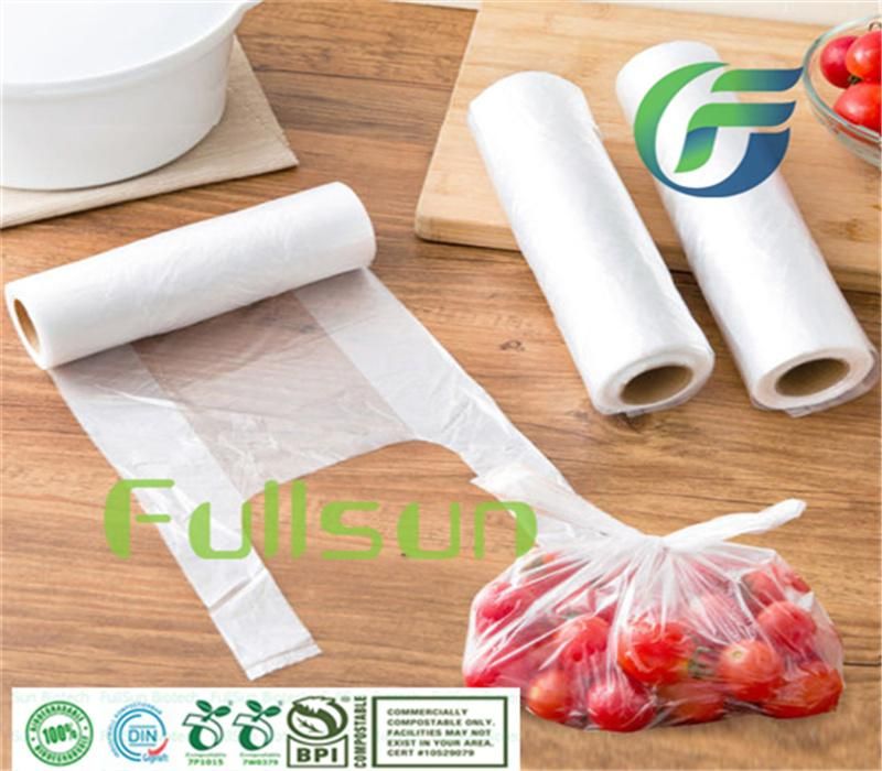 100% Biodegradable Food Packaging Transparent Bag Roll Bag Disposable Supermarket Bag