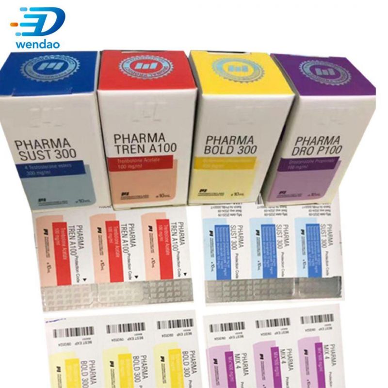 Famous Pharma Brand Low MOQ 100PCS Each Name Vial Packaging Bottle Box Holographic 10ml Vial Box