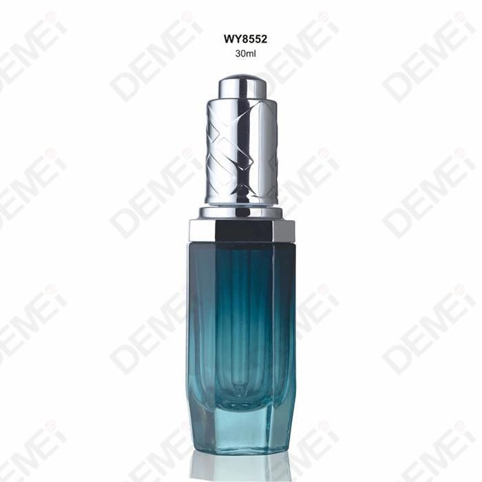 Winpack Factory Sale Gradient Square Dropper Glass Bottle with Aluminum Cap