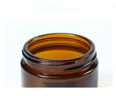 4oz Amber Round Glass Jars Cosmetic Face Cream Containers Wholesale