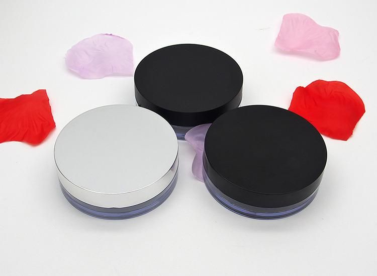 10g Screw Cap Loose Powder Box Empty Box Round Powder Box with Powder Puff Powder Box Packaging Material Plastic Honey Powder Box