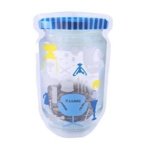 Fashion Portable Customized Stand-up Mason Jar Bags Plastic Ziplock Mason Jar Pouch with Zipper