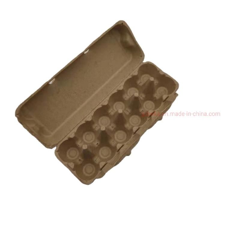 Wholesale Biodegradable Pulp Egg Tray with 12 Holes Brown Corrugated 1 Dozen Pulp Egg Carton