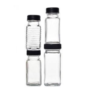 Glassware 80ml 120ml Square Shape Clear Customize Glass Bottles with Lids Wholesale