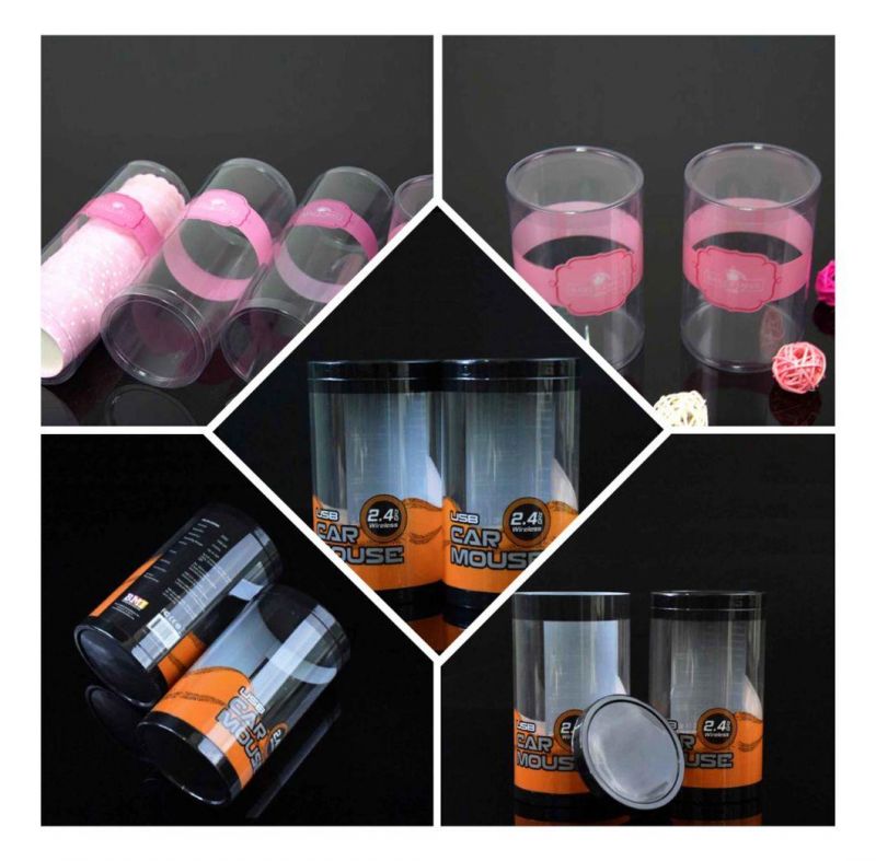 Cheap Print PVC Clear Plastic Cylinder Packaging Gift Box