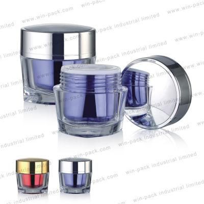 China Supplier Wholesale Facial Cream Acrylic Jar with Thick Base 50g