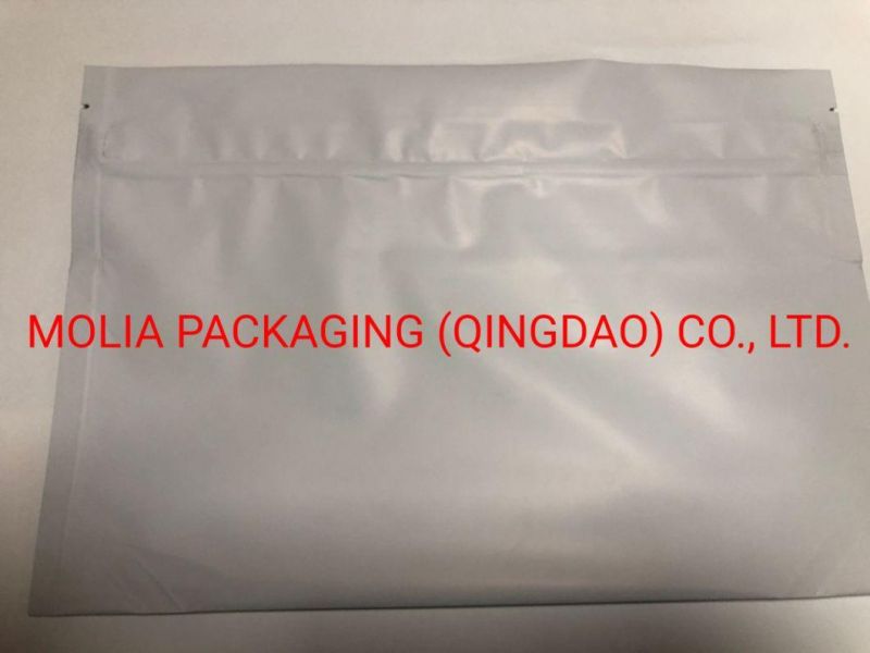 Custom Printed White/Mattetobacco Pouch Bag Packaging Mylar Ziplock Child Resistant Exit Bag, Packed 50 PCS