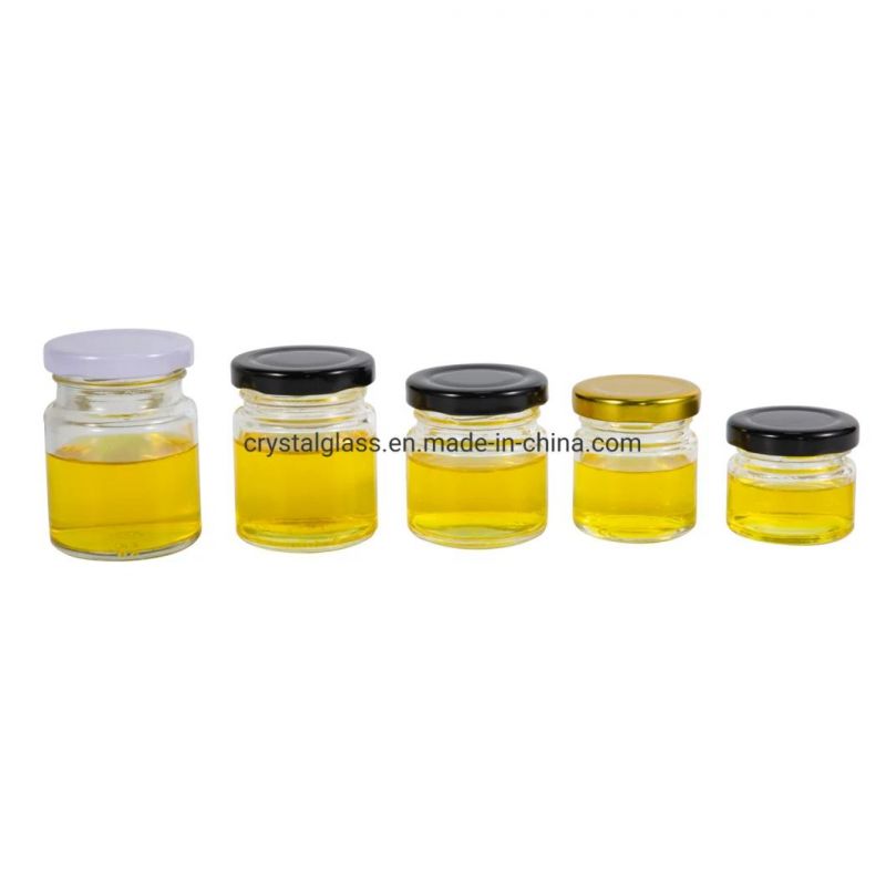 240ml/8oz Capacity Round Jam Jars Glass Storage Honey Pickles Chutneys Marmalade with Screw Gold Lid
