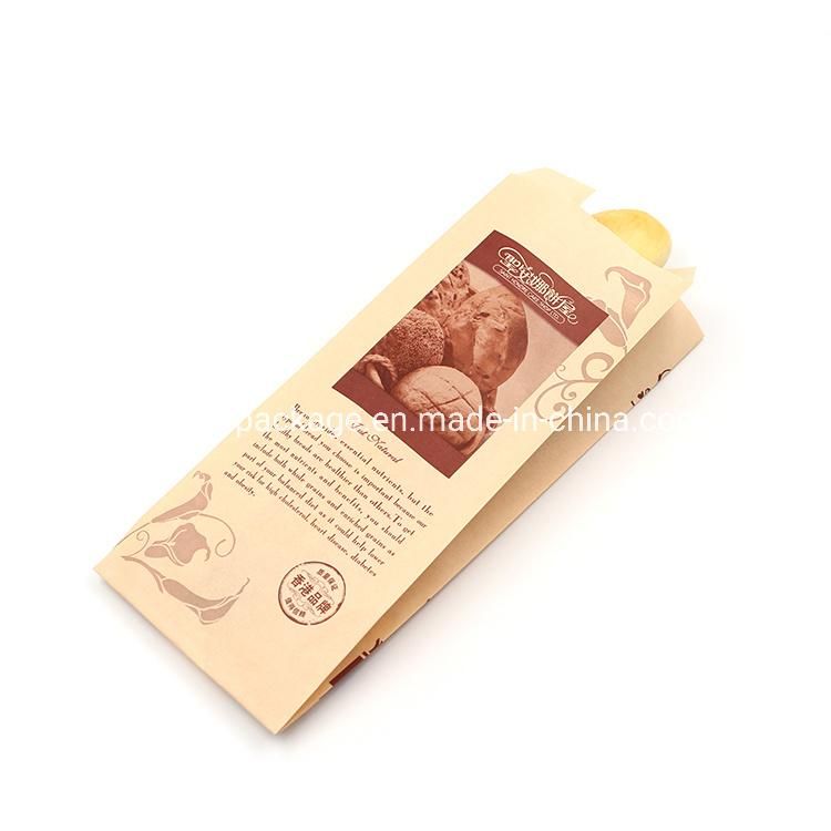 Food Packaging Kraft Bread Paper Bag with Clear Window