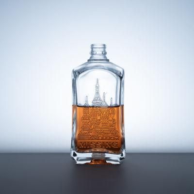 Transparent Flint Gin Bottle Glass Bottle for Sale