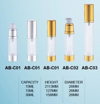 Aluminium UV Coating Airless Acrylic Bottle Cosmetic Packaging