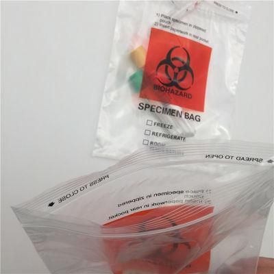 Professional Manufacturer Medical Lab PE Plastic Ziplock Biohazard Specimen Bag