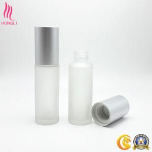 50ml Round Frosted Screw Glass Bottle Sliver Cover