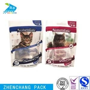 Recyclable Matte Printed Transparent Window Zip Lock Stand up Bag for Cat Food Pet