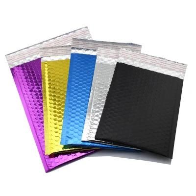 Fast Delivery Courier Mail Bags Low MOQ Glossy Aluminum Foil Metallic Color Bubble Mailer Padded Envelopes Bag