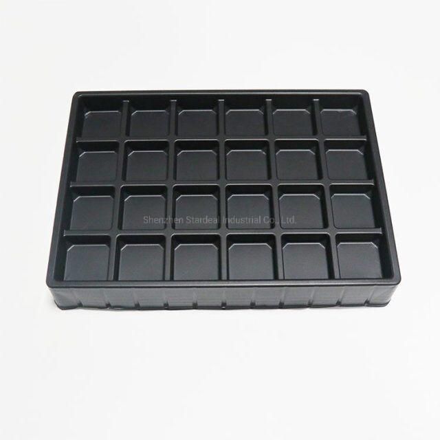 Custom PS Black 24 Cavity Plastic Candy Biscuit Chocolate Blister Tray