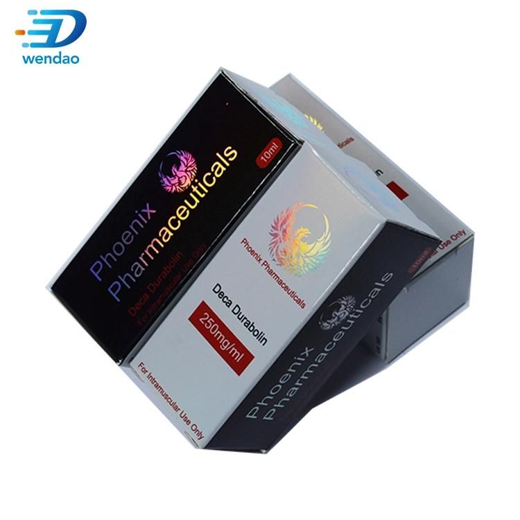 Custom Laser 10ml Hologram Steroid Vial Labels and Boxes for Steroid Bottle Packaging