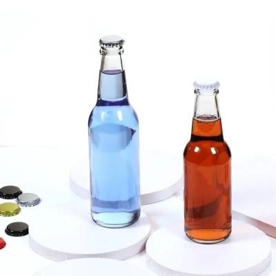 Transparent Glassware Cola Juice Soda Water Beverage Bottles with Rubber Stopper