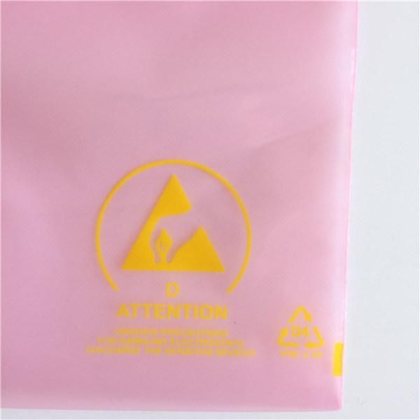 High Quality Zip Lock LDPE Pink Antistatic Reclosable Bag