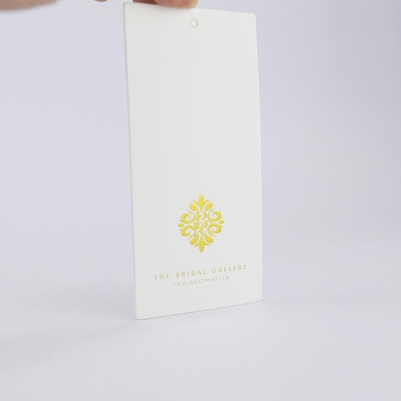 Custom High Quality Gold Logo Hot Stamp Foil Hangtag