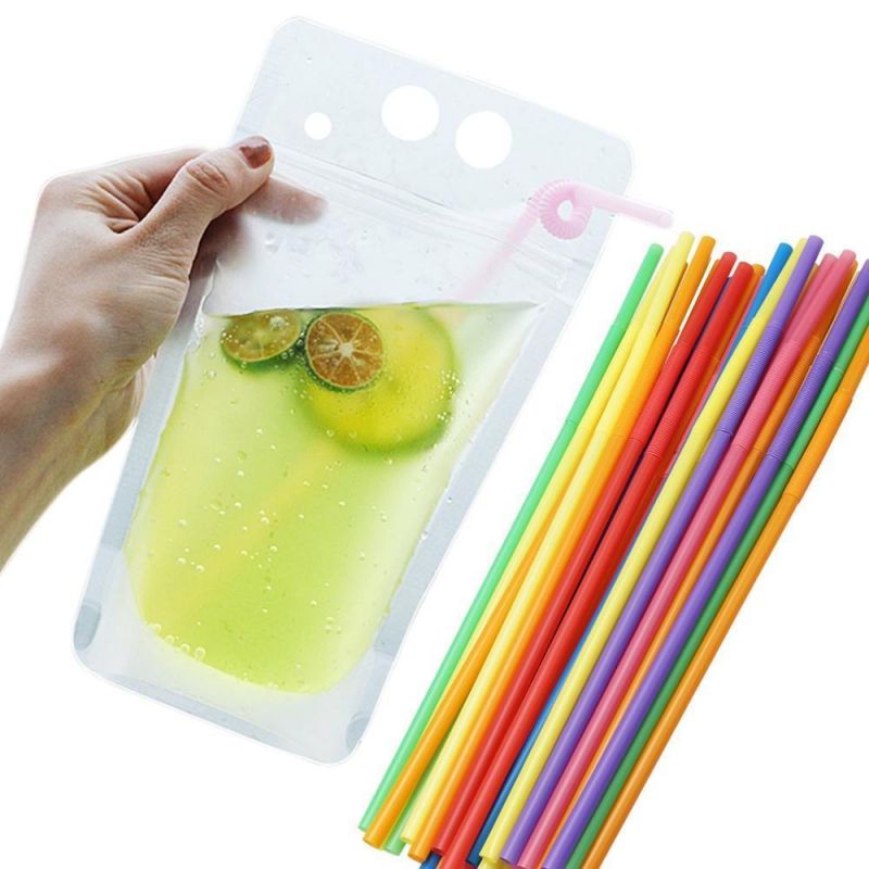 Plastic Matte Milk Juice Drink Handle Valve Ziplock Bag