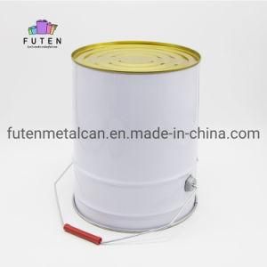 20L Cylinder Shape Metal Paint Packaging Tin Pail with Open Lid