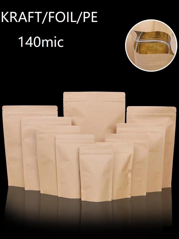 Kraft Foil Bag/Stand up with Zipper Kraft Bag 300g