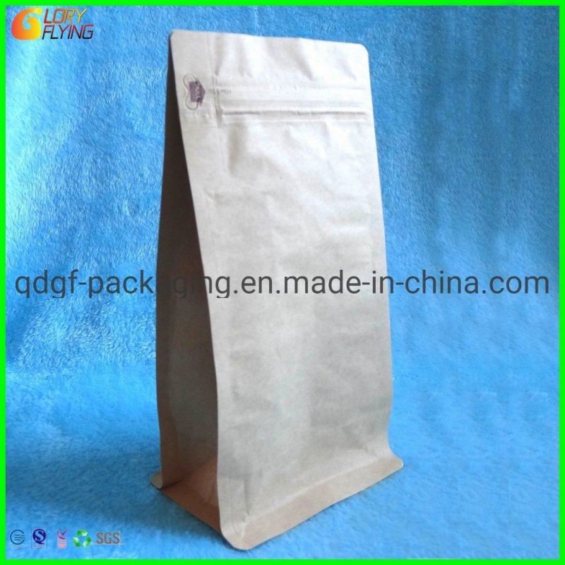 Flat-Bottom Paper Packaging Plastic Food Bag with Zipper