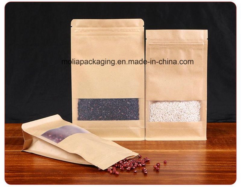 Food Grade Kraftpaper Packing Bags Box Bottom Food Paper Bag