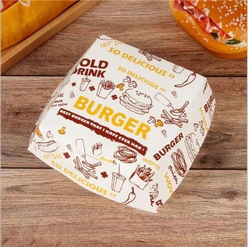 Disposable Hamburger Hot Dog Take Away Take out Snack Kraft Paper Meal Box Burger Fried Chip Chicken Sushi Pastry Bakery Lunch Takeaway Fast Food Packaging