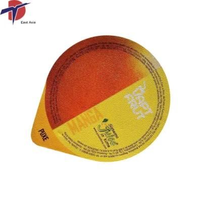 Colorful Aluminum Foil Embossed Laminated Plastic Cup Lids