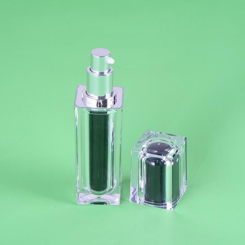 Wholesale 15ml 30ml 50ml 100ml Skin Care Products Acrylic Cosmetic Bottles Cream Jar Red Square Bottle Lotion Bottle