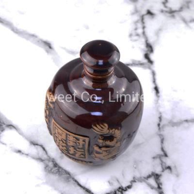 Manufactory Engraving 500ml Brandy Liquor Ceramic Jar