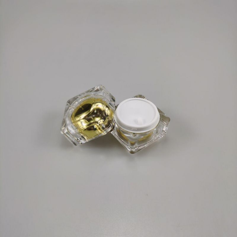 New Design 15g 30g 50g Square Gold Cosmetic Acrylic Cream Jar for Body Butter Container