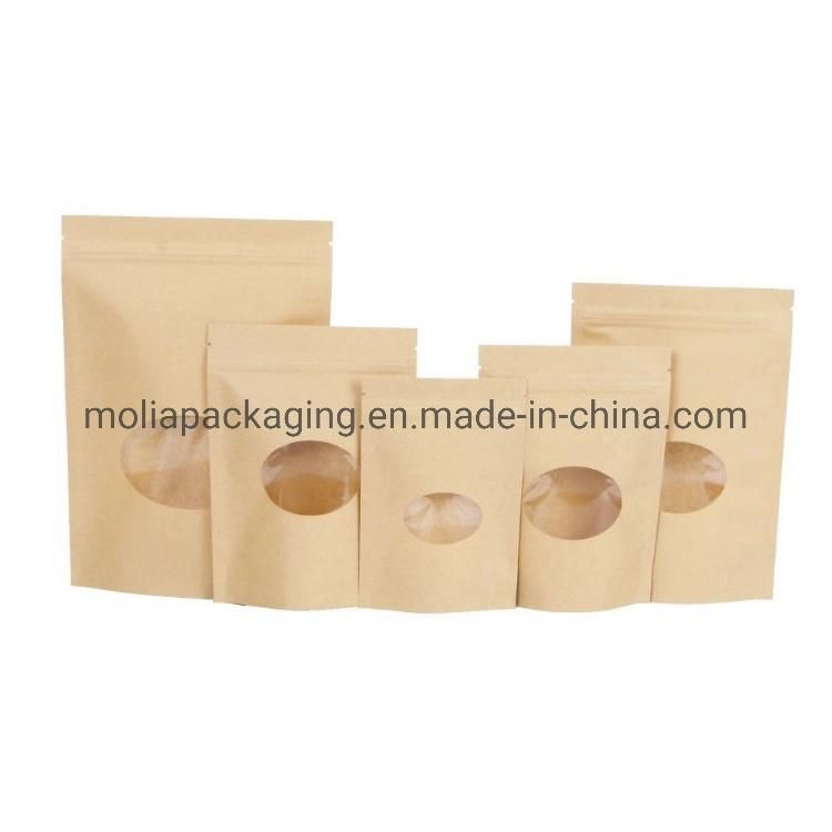 Customized Flexo Printing Plastic Kraft Paper Laminated Stand up Pouch Zipper Coffee Packaging Bags