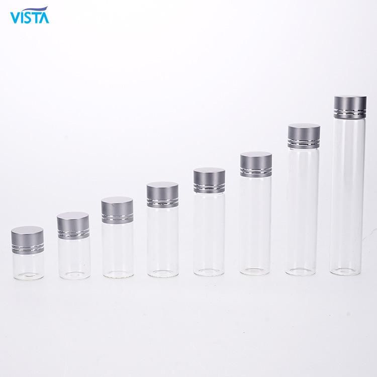 Vista 50ml 80ml 90ml 100ml High Borosilicate Glass Bottle with Sliver Plastic Cap