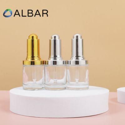 Crystal Cylinder Gold Silver Pump Glass Bottles for Cosmetics and Body Care