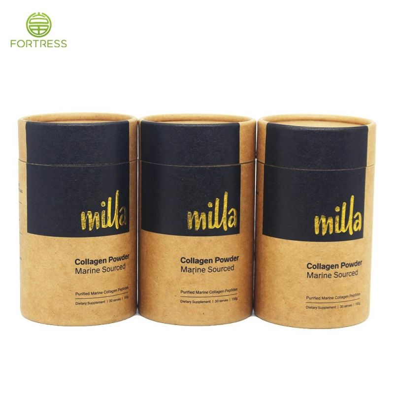 Custom Recyclable Pack Tea Paper Tube with Metal Lid