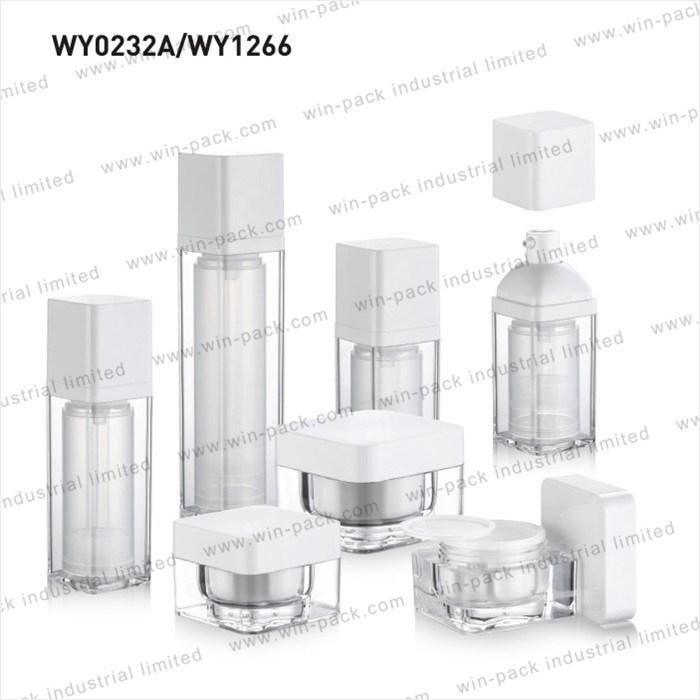 Wholesale Square Cosmetic Empty Clear Acrylic Bottle 15ml 30ml 50ml New Design