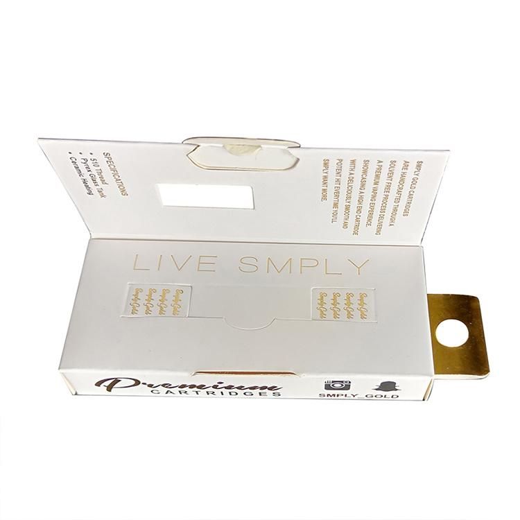 Custom 1ml Atomizer Gold Foil Vape Cartridge Packaging