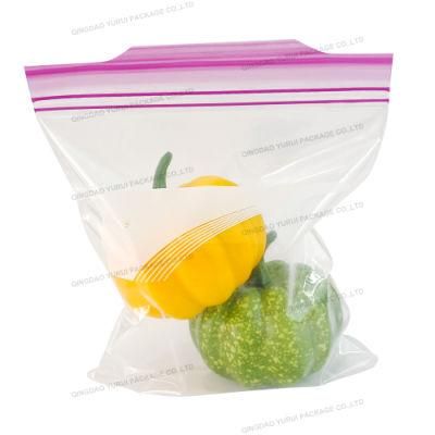 Double Zipper Bag Reusable Gallon PE Food Storage Zipper Bag